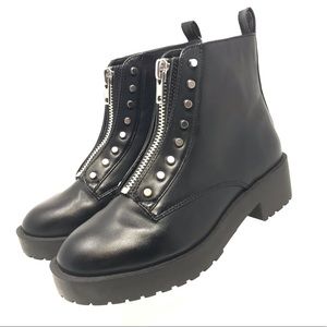 Divided Black Zip Up Ankle Boots SZ US 7